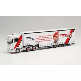   Herpa 313988 Scania CS20 HD nyergesvontató, Meusburger félpótkocsival - Toten Transport/Maren (H0)