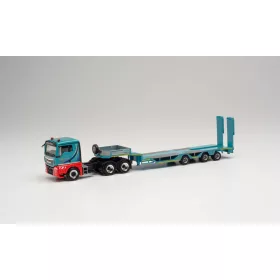   Herpa 314022 MAN TGX L 6x4 nyergesvontató, munkagépszállító félpótkocsival - Schmuttermair (H0)