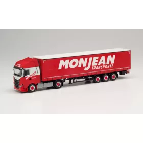   Herpa 314060 Iveco S-Way nyergesvontató, ponyvás félpótkocsival - Monjean Transporte (H0)