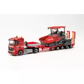 Herpa 314664 Mercedes-Benz Actros CS nyergesvontató, munkagépszállító pótkocsival - Kutte