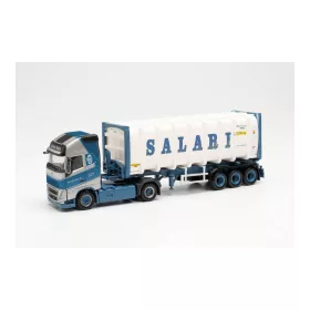   Herpa 314718 Volvo FH GL. 2020 nyergesvontató, konténerszállító félpótkocsival, 30 lábas bulkkonétnerrel - Salari (H0)
