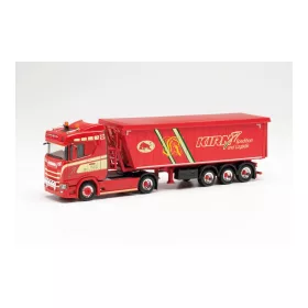   Herpa 314732 Scania CS 20 HD nyergesvontató, Stöffelliner billencs félpótkocsival - Hans Kirn Transporte (H0)