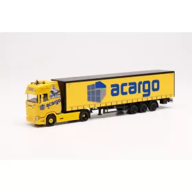   Herpa 314763 Scania CS 20 nyergesvontató, ponyvás félpótkocsival, acargo (H0)