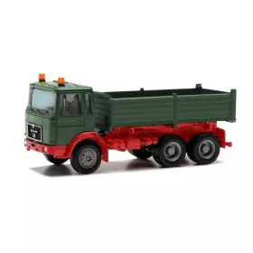   Herpa 314985-002 MAN F8 billencs, 3-tengelyes - zöld/piros (H0)