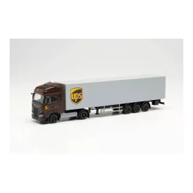   Herpa 315036 Iveco S-Way LNG nyergesvontató, dobozs félpótkocsival - UPS (H0)