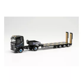  Herpa 315128 Scania CR ND 4x4 nyergesvontató, munkagépszállító félpótkocsival - Wagner Mitteleschenbach (H0)