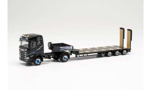 Herpa 315128 Scania CR ND 4x4 nyergesvontató, munkagépszállító félpótkocsival - Wagner M