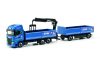 Herpa 315265 Iveco S-Way platós teherautó rakodódaruval, pótkocsival - Reinert (H0)