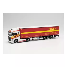   Herpa 315326 Iveco S-Way nyergesvontató, ponyvás félpótkocsival - Solle (H0)