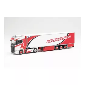   Herpa 315340 Scania CS 20 HD nyergesvontató, hűtődobozos félpótkocsival - Valcarenghi (H0)