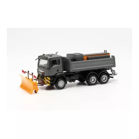   Herpa 315388 MAN TGS NN hótolóval és útszóró adapterrel - szürke (H0)