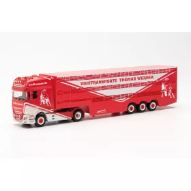   Herpa 315449 DAF XF nyergesvontató, élőállatszállító félpótkocsival - Werner (H0)