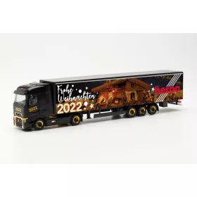   Herpa 315470 Renault T facelift nyergesvontató, ponyvás félpótkocsival, 15 m - Herpa Weihnachtsmodell 2022 (H0)