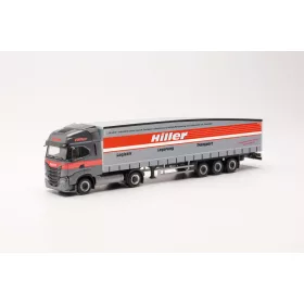 Herpa 315548 Iveco S-Way nyergesvontató, Schmitz Ecoflex félpótkocsival - Hiller (H0)