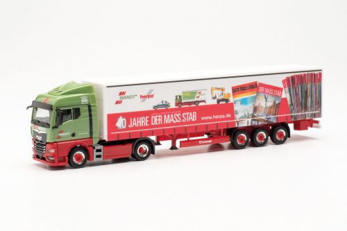 Herpa 315555 MAN TGX GM nyergesvontató, ponyvás félpótkocsival - Wandt/40 (H0)