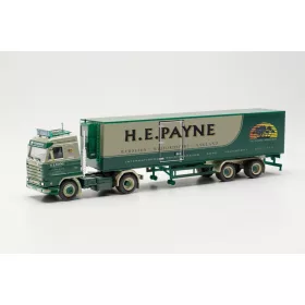 Herpa 315661 Scania 143 nyergesvontató, hűtődobozos félpótkocsival - H.E. PAYNE (GB) (H0)
