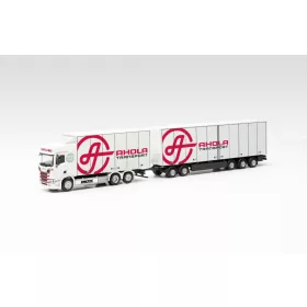 Herpa 315678 Scania CR 20 svéddobozos teherautó pótkocsival - Ahola Transport (H0)