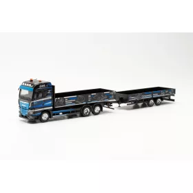 Herpa 315739 MAN TGX GM platós teherautó tandempótkocsival - HS-Schoch (H0)