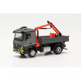 Herpa 315906 Mercedes-Benz Arocs M billencs, rakodódaruval - szürke (H0)