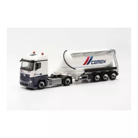   Herpa 315975 Mercedes-Benz Actros nyergesvontató, silótartályos félpótkocsival - Cemex (H0)
