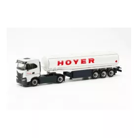   Herpa 315982 Iveco S-Way nyergesvontató, üzemanyagszállító félpótkocsival - Hoyer (H0)