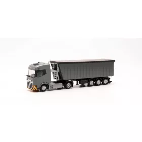   Herpa 316231 DAF XG nyergesvontató, Stöffelliner billencs pótkocsival - szürke (H0)