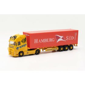   Herpa 316347 Volvo FH Gl. XL 2020 nyergesvontató, konténerszállító félpótkocsival - acar/Hamburg Süd (H0)