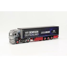   Herpa 316453 MAN TGX GX nyergesvontató, ponyvás félpótkocsival - Decker Dür (H0)