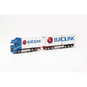   Herpa 316552 Scania Eurocombi dobozos teherautó, pótkocsival - Eurolink (H0)
