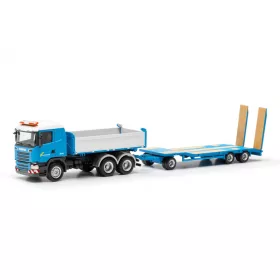   Herpa 316576 Scania R'13 billencs, TU3 minkagépszállító pótkocsival - Felbermayr (Österreich/Wels) (H0)