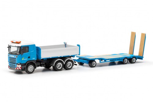 Herpa 316576 Scania R'13 billencs, TU3 minkagépszállító pótkocsival - Felbermayr (Österreich/Wels) (H0)