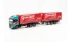 Herpa 316675 Iveco S-Way LNG cserefelépítményszállító teherautó, tandem pótkocsival - Gruber (H0)