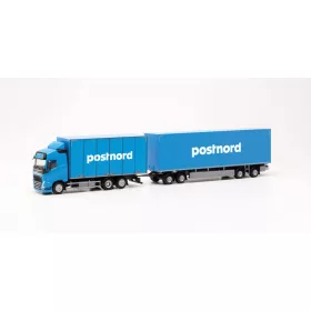   Herpa 316866 Volvo FH Gl. dobozos teherautó, pótkocsival - PostNord (H0)