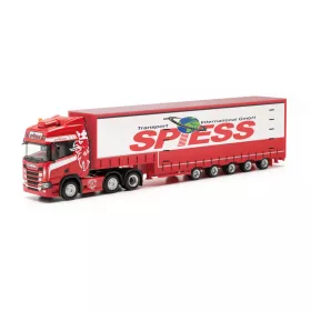   Herpa 317016 Scania CS 20 nyergesvontató, Meusburger ponyvás félpótkocsival - Spiess (H0)