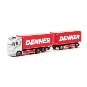   Herpa 317276 Volvo FH GL dobozos teherautó, pótkocsival - Sascha Berthold/Denner (H0)