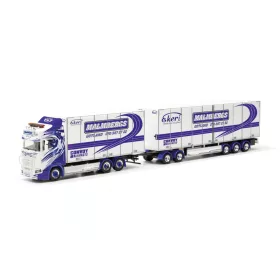  Herpa 317290 Scania CS20 SchwedenKombi dobozos teherautó, pótkocsival - Malmbergs (H0)