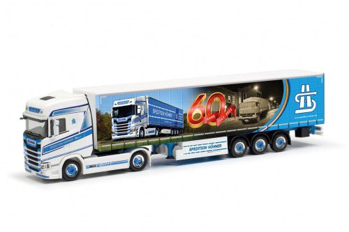 Herpa 317306 Scania CS 20 nyergesvontató, ponyvás félpótkocsival - Höhner (H0)