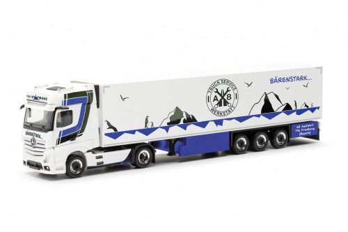 Herpa 317320 Mercedes-Benz Actros Giga nyergesvontató, hűtődobozos félpótkocsival - Trio Trans (H0)