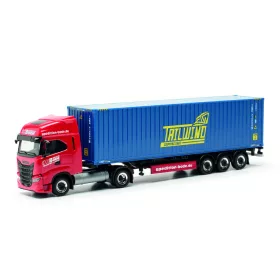   Herpa 317368 Iveco S-Way LNG nyergesvontató, konténerszállító félpótkocsival - Bode/Tailwind (H0)