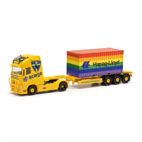   Herpa 317436 Volvo Gl. XL 2020 nyergesvontató, konténerszállító félpótkocsival - Hapag-Lloyd (H0)