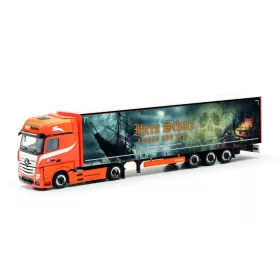   Herpa 317450 Mercedes-Benz Actros nyergesvontató, ponyvás félpótkocsival - Haas (H0)