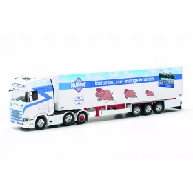   Herpa 317474 Scania CS 20 nyergesvontató, hűtődobozos félpótkocsival - Kurant Fleisch (H0)