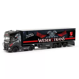   Herpa 317665 Scania CS 20 nyergesvontató, hűtődobozos félpótkocsival - Weser-Trans Bremen (Bremen) (H0)