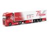 Herpa 317733 Scania CS 20 nyergesvontató, hűtődobozos félpótkocsival - Heide Logistik / 75 Jahre Herpa (H0)