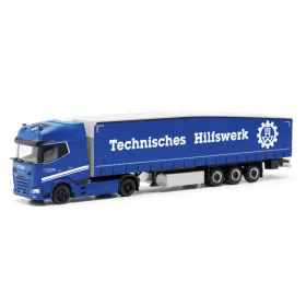   Herpa 317764 DAF XG+ nyergesvontató, Ecoflex ponyvás félpótkocsival - THW Katastrophenschutz Nordrhein-Westfalen (H0)