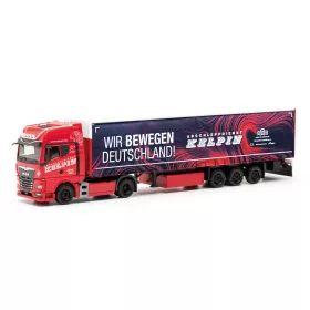   Herpa 317771 MAN TGX GX nyergesvontató, ponyvás félpótkocsival - KELPIN/Wir bewegen Deutschland (Sachsen/Geilsdorf) (H0)