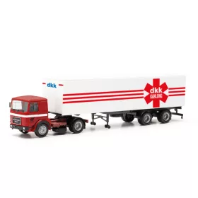   Herpa 317924 Roman Diesel nyergesvontató, dobozos félpótkocsival - Deutrans (H0)