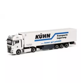   Herpa 318020 MAN TGX GX nyergesvontató, hűtődobozos félpótkocsival - Kühn (H0)