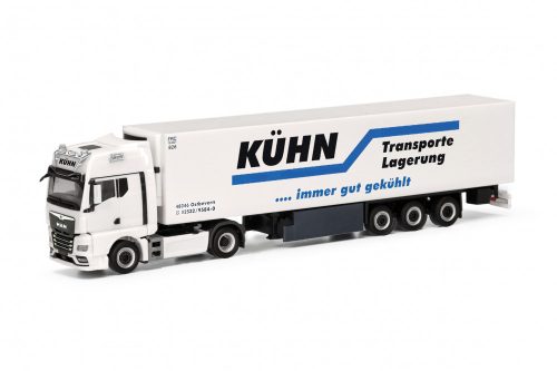 Herpa 318020 MAN TGX GX nyergesvontató, hűtődobozos félpótkocsival - Kühn (H0)