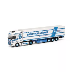   Herpa 318167 DAF XG+ nyergesvontató, dobozos félpótkocsival - Spedition Höhner (H0)